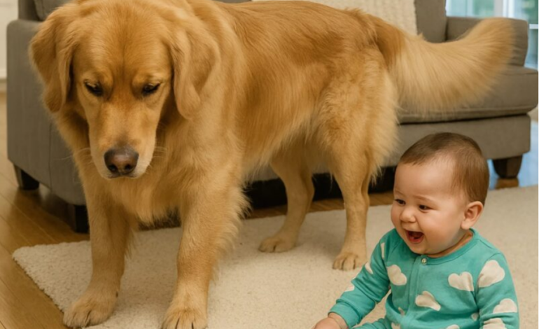 “Your dog is attacking our son, and I’m throwing him out of this house right now!” To convince my husband otherwise, we locked our 8-month-old baby and the dog in the same room and began watching them through the camera 😱😨