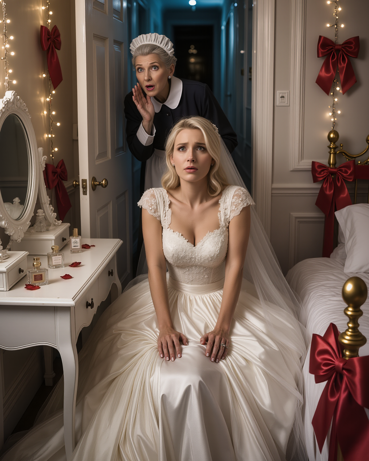 On My Wedding Night, the Longtime Housemaid Suddenly Knocked Gently on My Door, Whispering: “If You Want to Stay Safe, Change Clothes and Escape Through the Back Door Immediately, Before It’s Too Late.” The Next Morning, I Fell to My Knees, Tearfully Thanking the Person Who Rescued Me