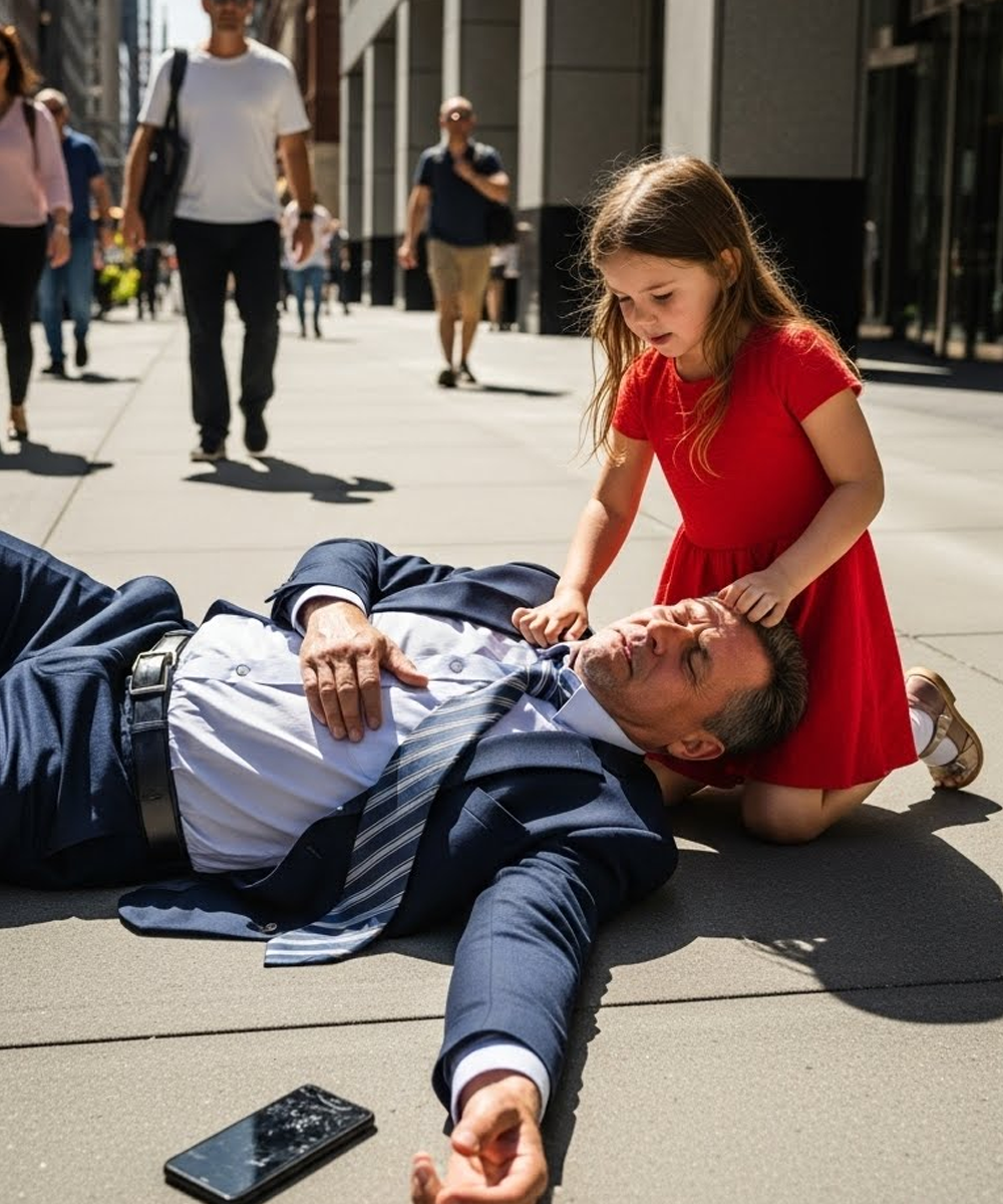 A Wealthy CEO Collapsed On The Sidewalk, A 7-Year-Old Saved Him – At The Hospital He Saw His Own Eyes In Hers And Whispered: “Why Didn’t Anyone Tell Me I Had A Daughter?”