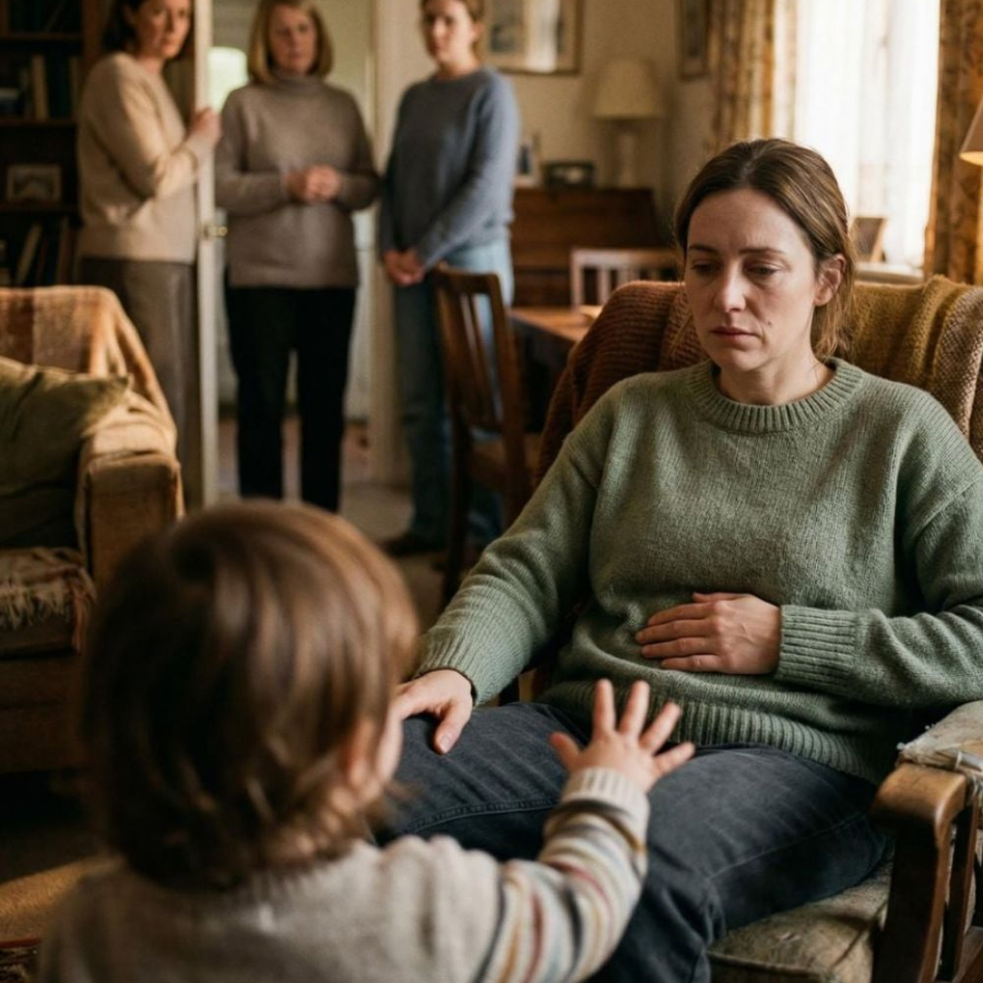 My nephew fell from a chair onto me, triggering labor, while my in-laws dismissed the danger. Terrified, I reached for my phone to call my husband—then something worse happened suddenly.