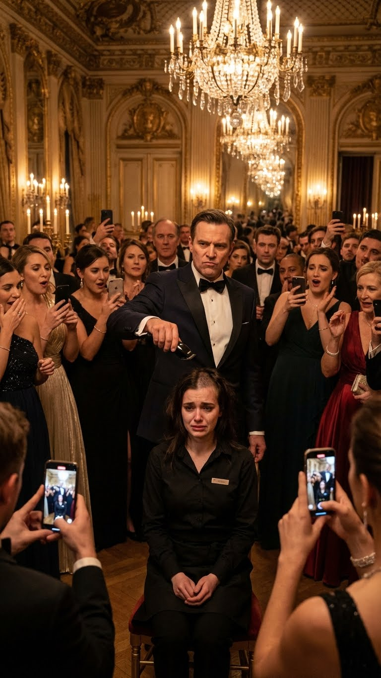 A Waitress Spilled Champagne on the Wrong Man… He HUMILIATED Her and SHAVED HER HEAD — but He Never Expected What She Already Knew About Him