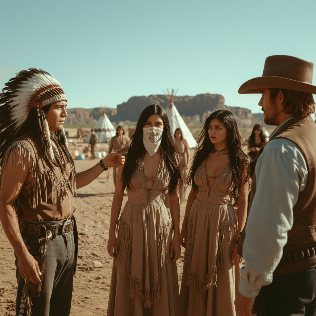 Chief: “Marry my ugly daughter or leave.” The cowboy accepted. When he lifted the veil, he was shocked.