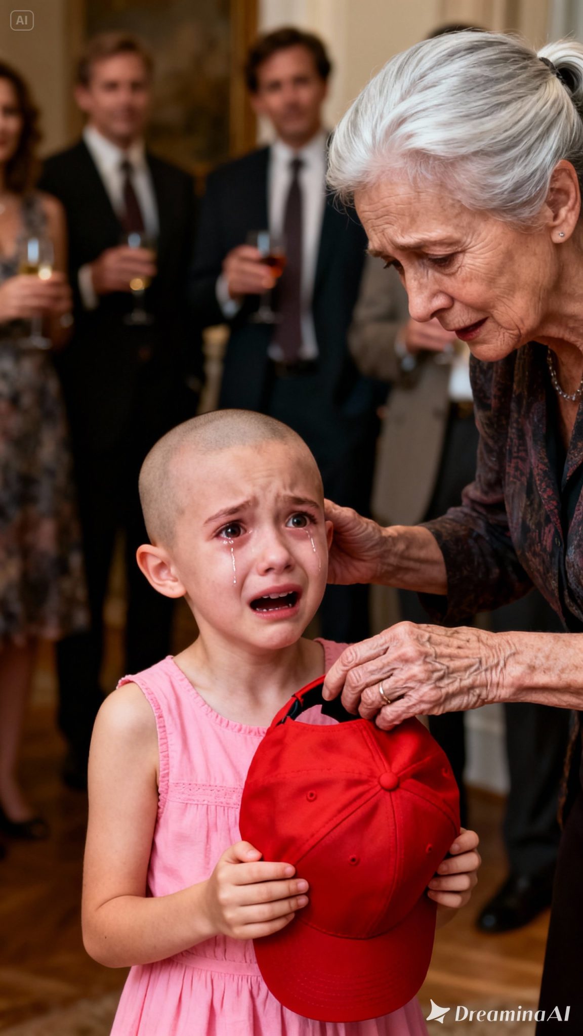 At My Son’s Party, My Granddaughter Hid Under a Baseball Cap — When I Lifted It, Her Head Was Shaved and She Sobbed, ‘Grandma, Mommy Said Ugly Girls Deserve It.’ My Daughter-in-Law Smiled and Said, ‘Relax, It’s Only Hair. If You Don’t Like How We Raise Her, You Can Leave!’ — So I Walked Out With My Shaking Granddaughter, Leaving Them Speechless.
