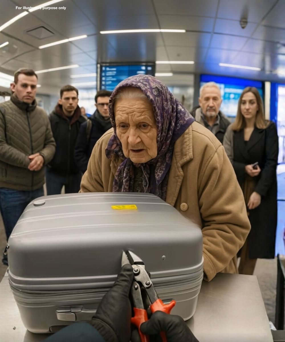 During the security check, the officer spotted something suspicious in the old woman’s bag. The moment they unzipped it, the contents took everyone by surprise.