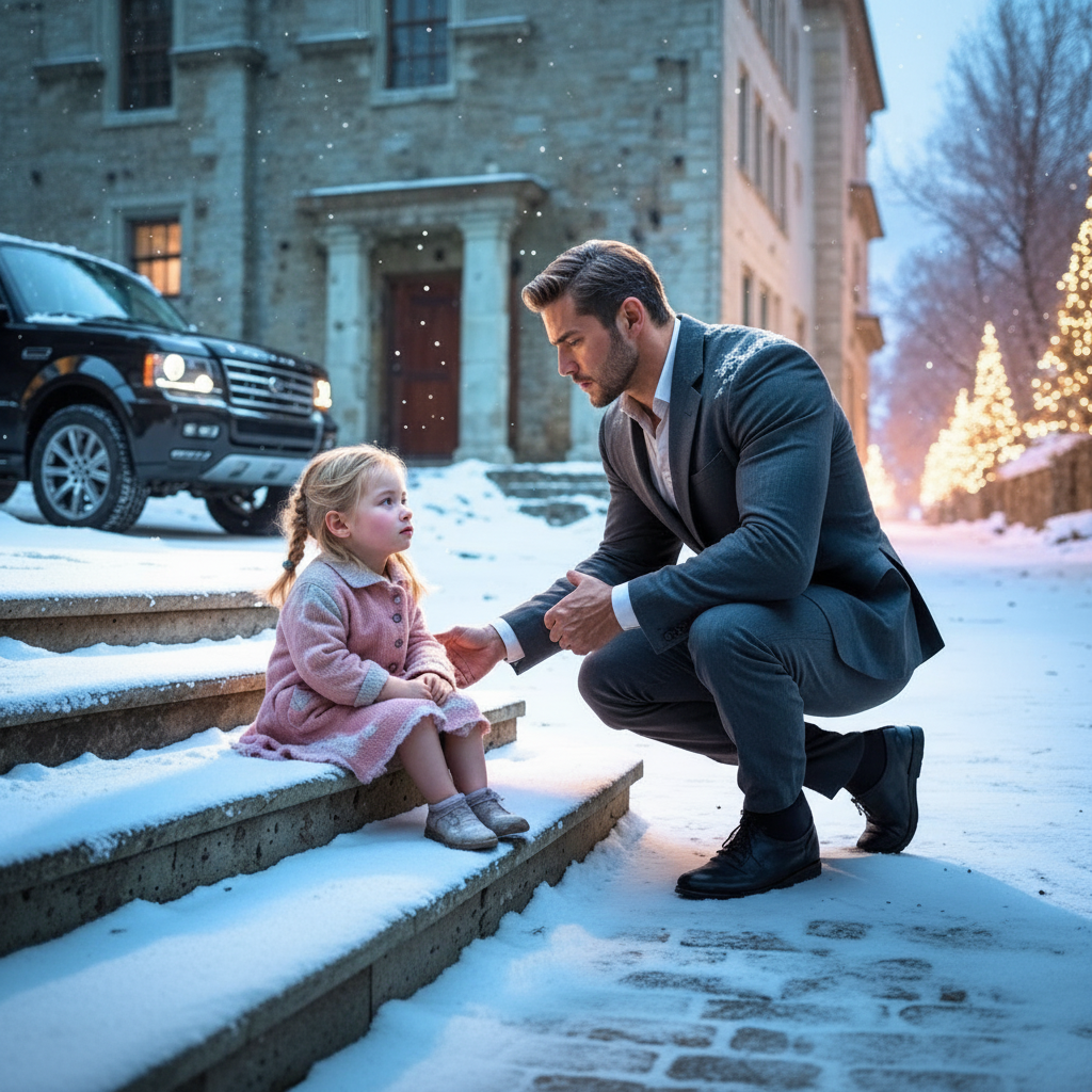 El CEO encontró a una niña sentada sola en la ventisca—”Mamá dijo que eres el único que puede ayudarnos”.