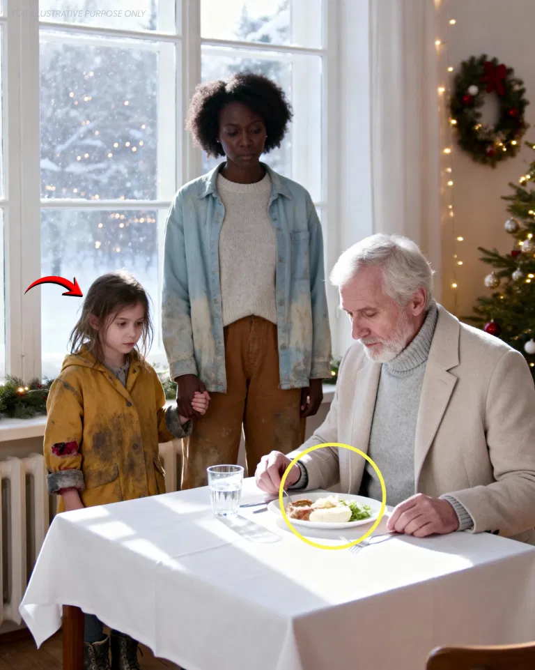 A lonely elderly billionaire spends Christmas Eve in silence—until a mother and her young daughter ask to sit nearby. Five years of grief soften into laughter… only for a hidden truth to surface days later, one that ties the woman to his lost daughter and turns her final unfinished words into something haunting.