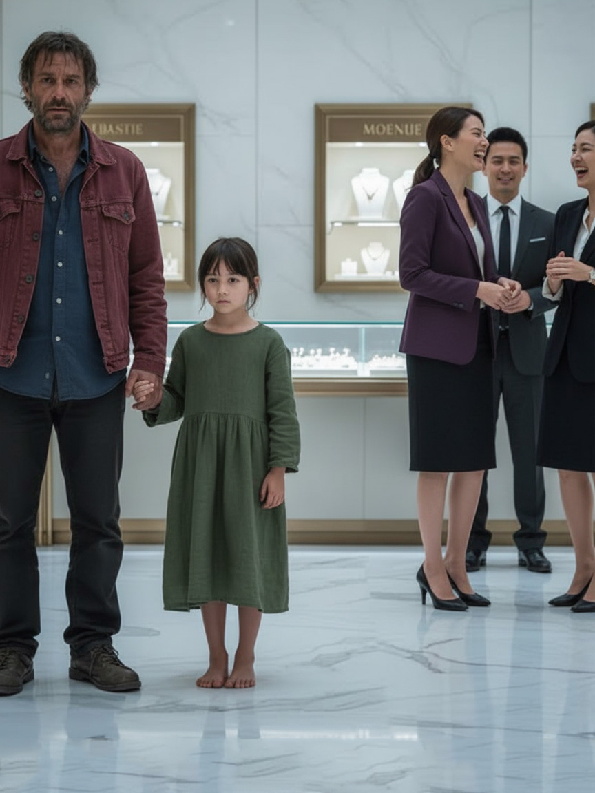 A poor single father walked into a luxury store holding his daughter’s hand — the employees mocked him, but minutes later, the owner recognized him and revealed a truth no one expected.