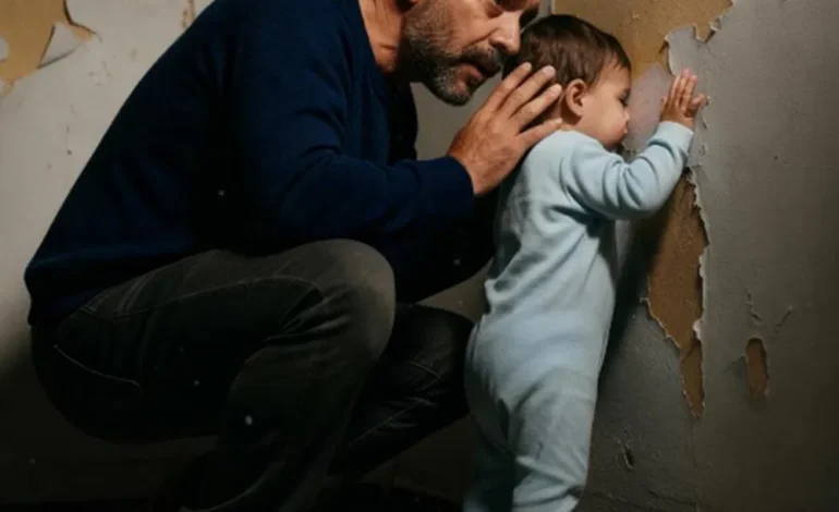 A father discovers that his one-year-old son keeps staring at the wall and is surprised to hear three words