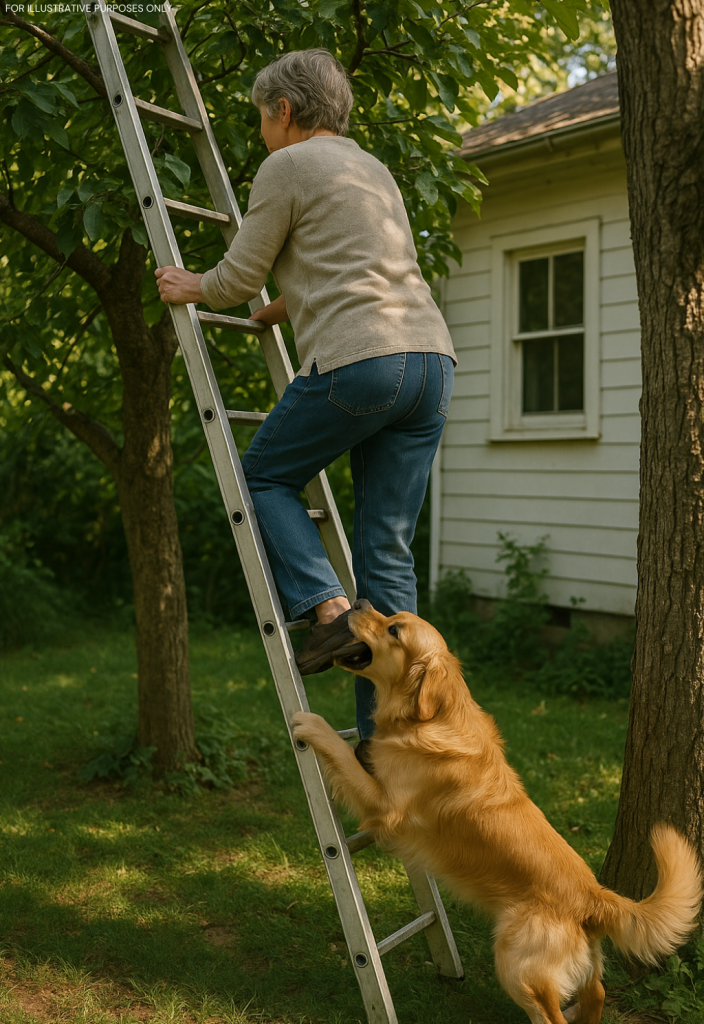 I went up the ladder, but my dog yanked my trousers—and suddenly it all made sense.