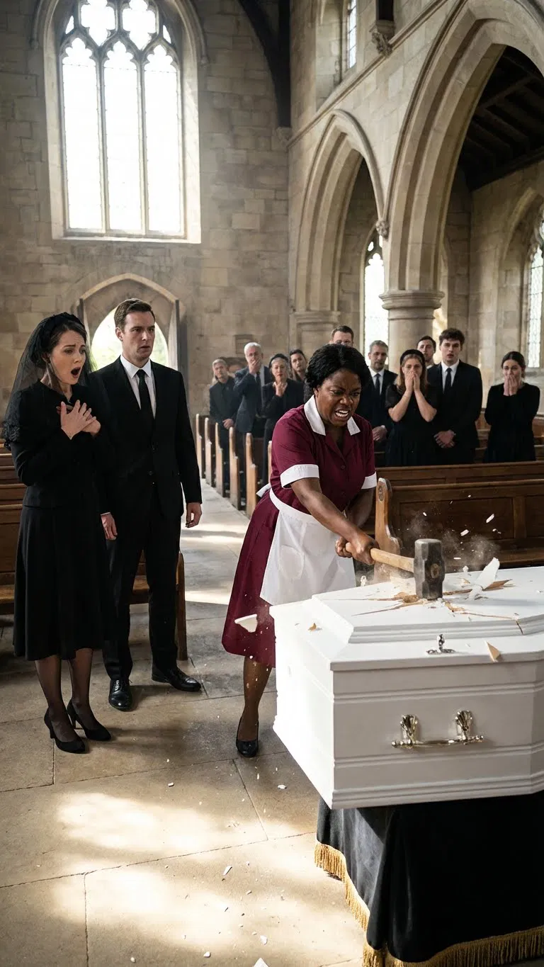 The cleaner tore open the coffin of the millionaire’s elderly mother—’Sir, take her out… She’s not de:ad!’