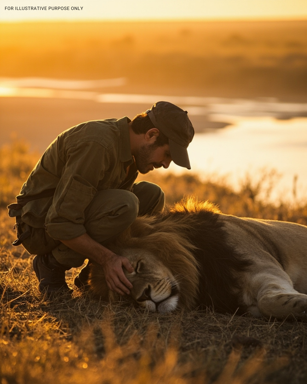 A man rescued a lion from a river that was about to drown. When they resurfaced, the lion did something unexpected