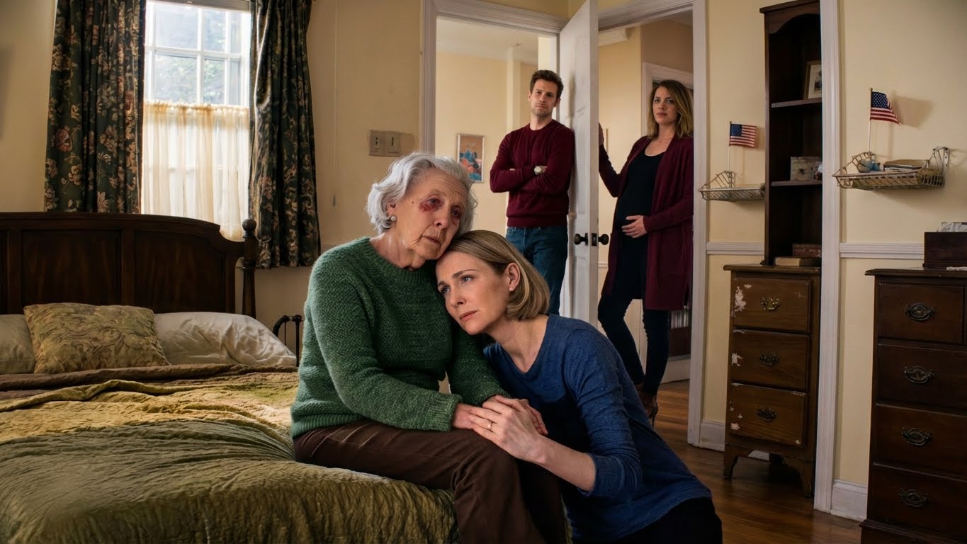 When my sister Ruth finally found me, I was sitting on a twin bed in an upstairs room, my left eye still bruised. Marcus filled the doorway, blocking the exit. Ruth looked at my face and asked the question I’d choked on for months: “Why isn’t she living in the house she bought with Otis?” Marcus didn’t hesitate. He smiled and said, “That house is my wife’s now. And if my mother keeps talking, I’ll hit her again and she’ll wear that color for weeks.”