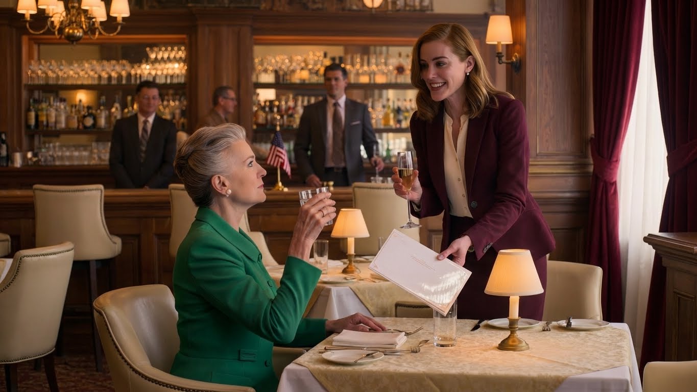 At our Mother’s Day lunch, my daughter raised a champagne flute and smiled, “To the woman who fed me, raised me, and showed me exactly what I never want to be, a failure,” and the whole table laughed as she slid a glossy brochure toward me with my name already printed on it, but when I lifted my own glass and said, “To the daughter who thinks this is the end of my story,” her smile cracked, and that was the moment I made my last move.