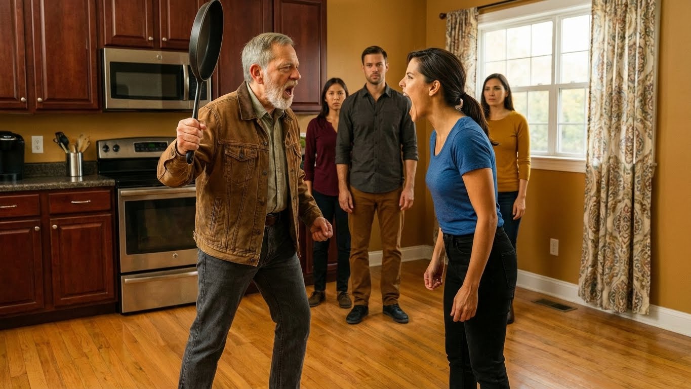 My father-in-law screamed, “You damned freeloader!” and hit me with a frying pan. In the morning, the bank reported an 80-million transfer to my account.