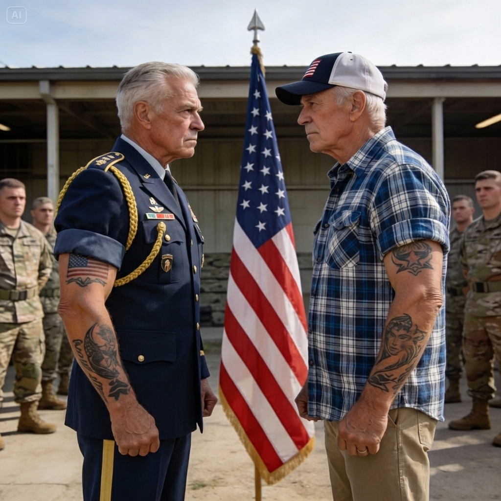 “You get that ink out of a cereal box, old-timer?” The voice was young, sharp, and dripping with the kind of arrogance that only comes from being elite and knowing it. Glenn didn’t look up. He just kept stirring his coffee, his 81-year-old hands trembling slightly. That silence should have been a warning, but the young guys—built like granite and looking for a fight—took it as weakness. They didn’t see the history etched into that faded tattoo. They didn’t see the predator hiding behind the old man’s clouded eyes. I watched from behind the counter, my heart hammering, knowing something terrible was about to happen.