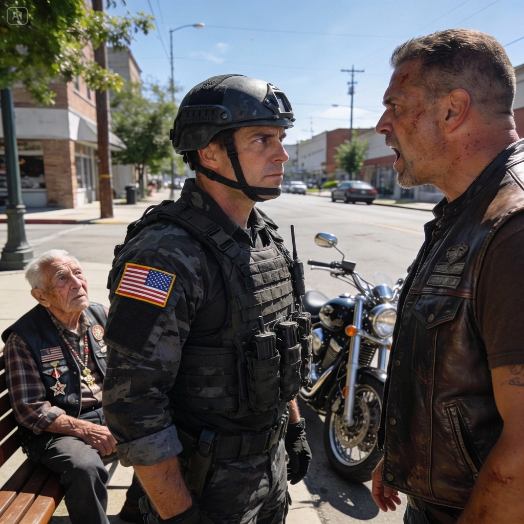He mocked an 84-year-old veteran for barely grazing his motorcycle, slapping him to the concrete while the whole town watched in silence.