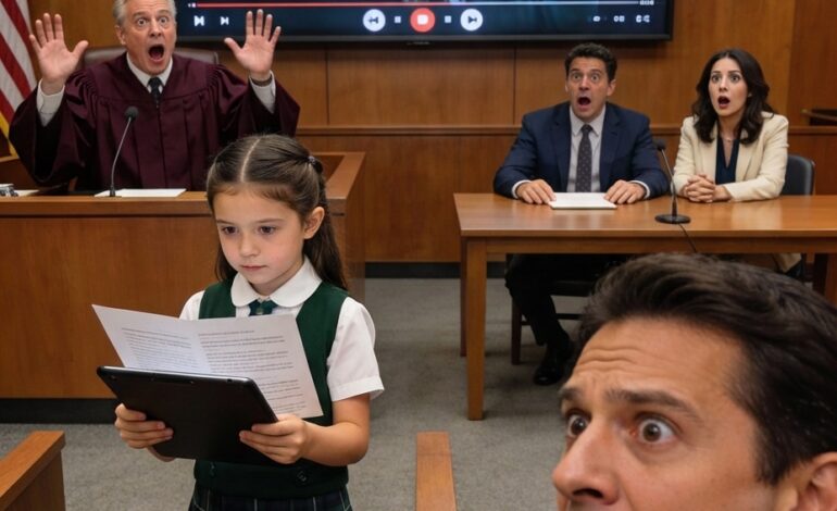 MY HUSBAND FILES FOR DIVORCE, AND MY 10-YEAR-OLD DAUGHTER ASKS THE JUDGE: “MAY I SHOW YOU SOMETHING THAT MOM DOESN’T KNOW ABOUT, YOUR HONOR?” THE JUDGE NODDED. WHEN THE VIDEO STARTED, THE ENTIRE COURTROOM FROZE IN SILENCE….