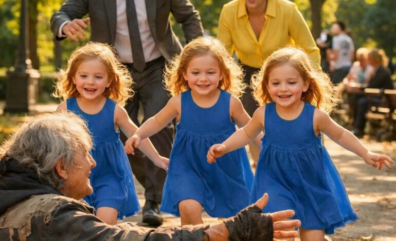 The millionaire’s triplet daughters were blind—until the old beggar woman changed everything.