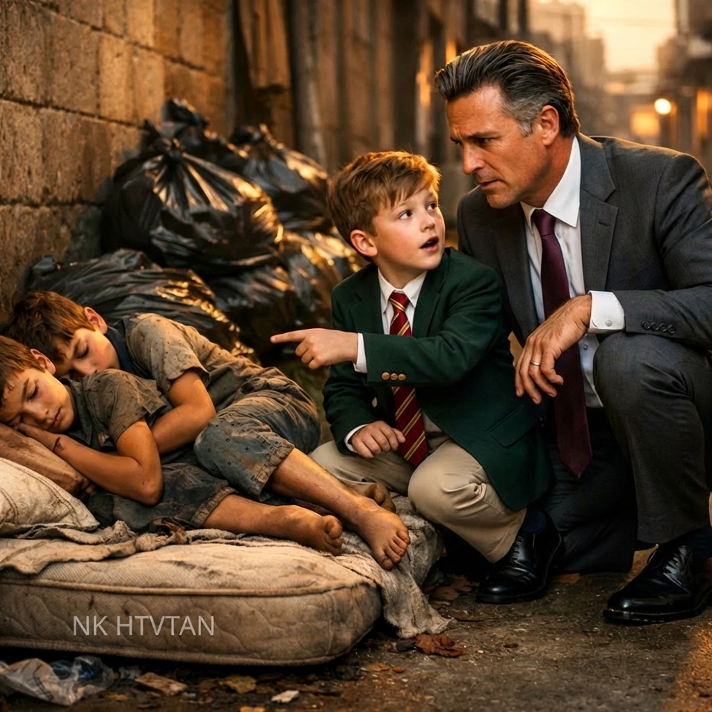 “DAD, THOSE KIDS IN THE TRASH LOOK JUST LIKE ME!” — BOY SHOCKS BILLIONAIRE…