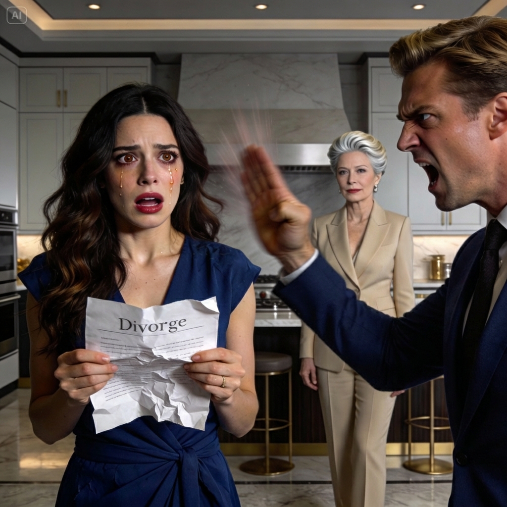 He slapped me, dropped the divorce papers… and said, ‘you’re broken—a barren tree pretending to bloom.’ I walked out with nothing—except two heartbeats inside me I didn’t even know were there. The moment everything shattered… and began again…