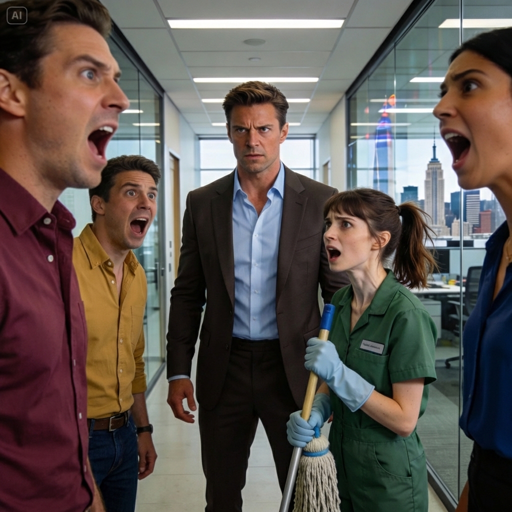 A Wealthy Man Stood Up For A Skinny Cleaning Lady Everyone Bullied. He Gave Her The Keys To His Downtown Apartment And Flew Away. But When He Turned On The Hidden Camera… He Froze…