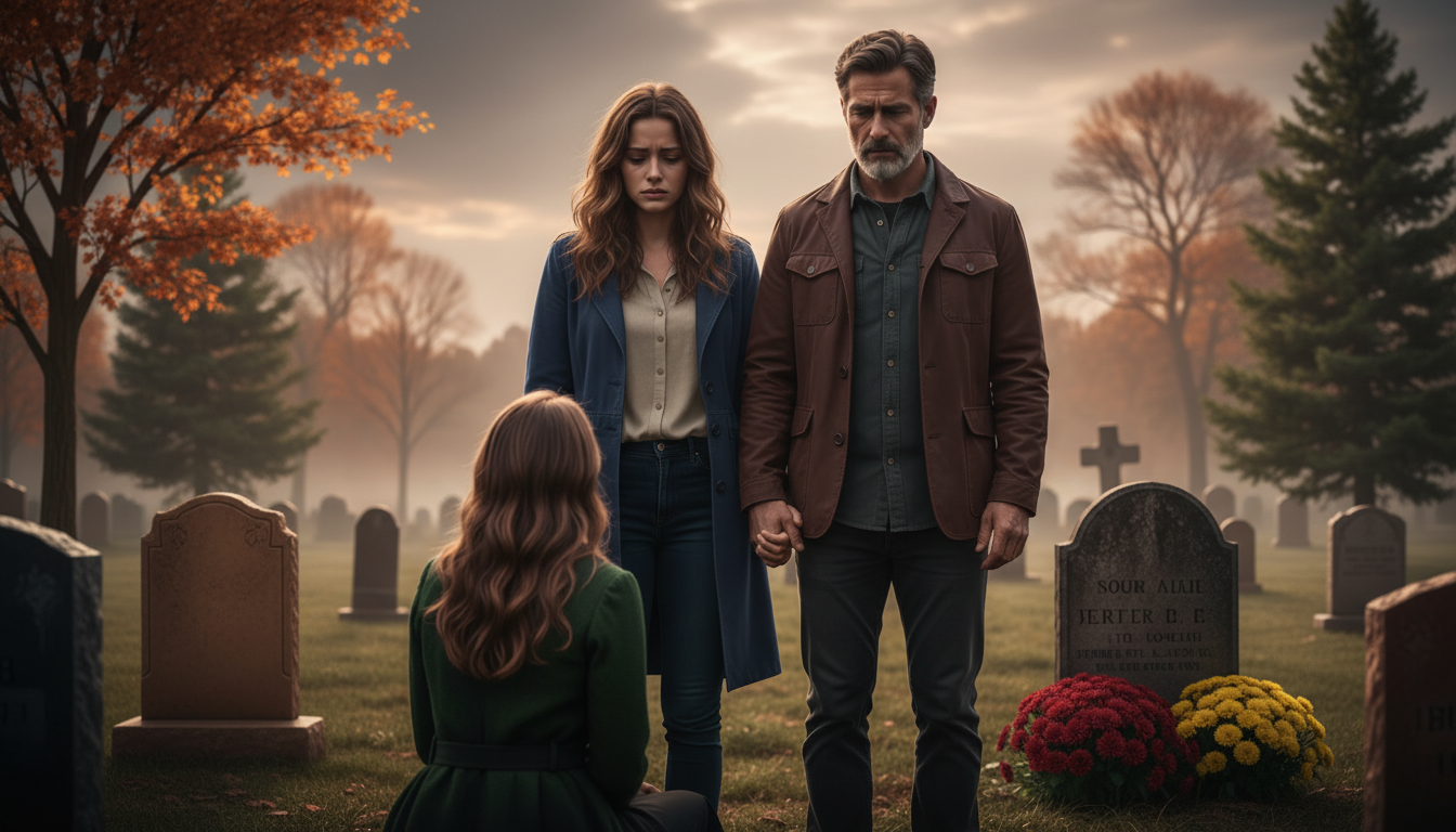 At a quiet cemetery, a single father visited his late father’s grave, unaware that a stranger would approach him with a message that seemed impossible. What she shared that day slowly unfolded into a truth he never expected, reshaping how he saw his family, his past, and his future. The encounter left him stunned, humbled, and forever changed in ways no one could have anticipated.