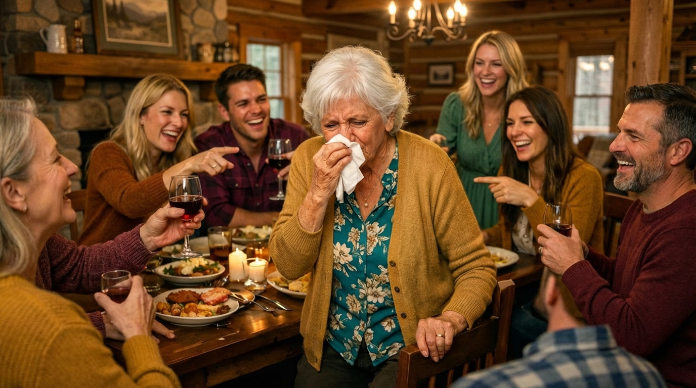 My son-in-law yelled, “That useless old woman again?”… I left, and my response the next day froze him in his tracks… I was having dinner with my family.