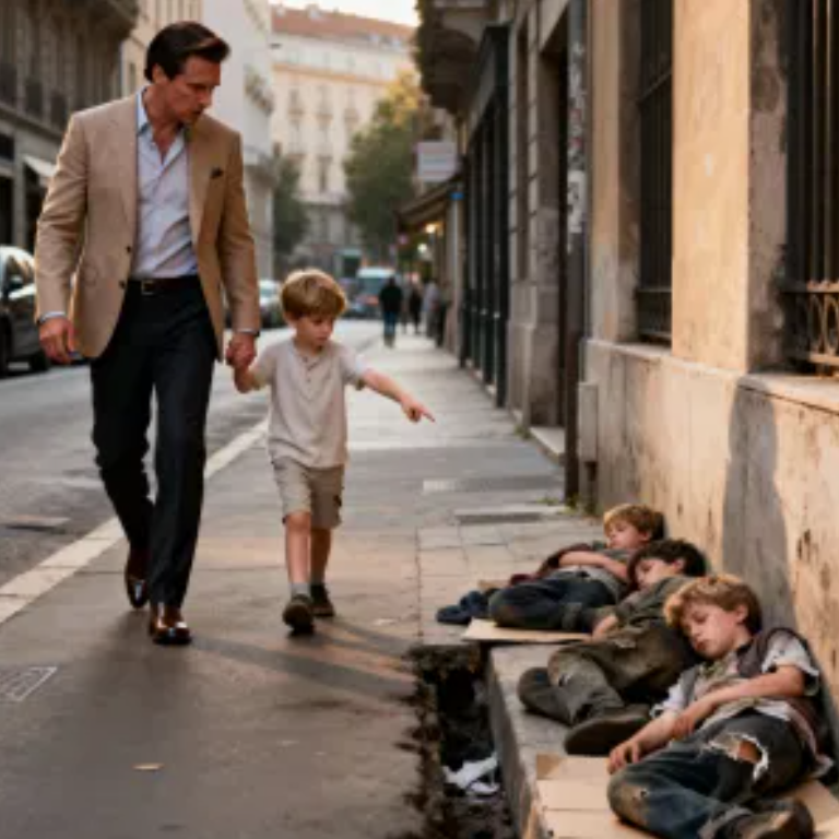 “Dad, The Children Who Sleep In The Garbage Look Like Me!” A Billionaire Was Sh0cked By What He Heard…
