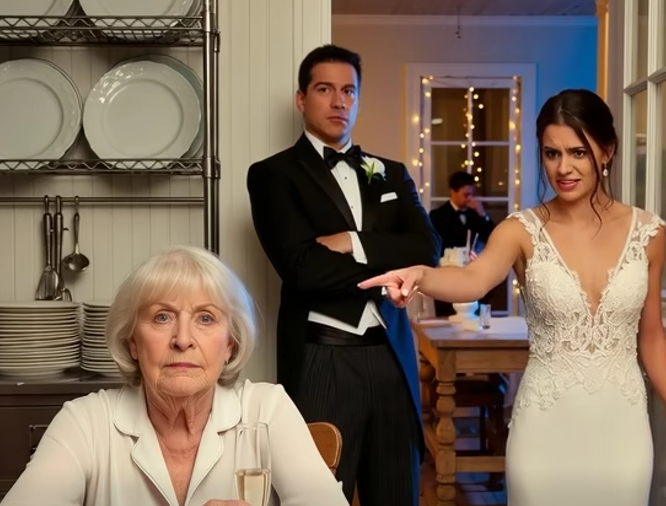 My daughter-in-law seated me in the kitchen during my son’s wedding. I smiled, took out my phone, and said six words that changed everything.