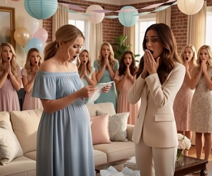 MMy sister said she got me a ‘special gift’ for my baby shower. It was a box full of diapers… used ones. Everyone laughed—until I announced she’d just lost her house. She shrugged and said, “oh, don’t be dramatic—you’re rich, buy a real gift yourself! “y sister said she got me a ‘special gift’ for my baby shower. It was a box full of diapers… used ones. Everyone laughed—until I announced she’d just lost her house. She shrugged and said, “oh, don’t be dramatic—you’re rich, buy a real gift yourself! ” My sister Amanda flashed a smug smile as she slid the oversized gift box across the table toward me. “Go on, Liv. Open it. It’s a special gift,” she said, stretching the word like a rubber band about to snap. My baby shower had been going smoothly—warm lights, pastel decorations, my friends from work sipping iced tea—until this moment. I could feel dozens of expectant eyes drilling into me as I untied the satin ribbon. The lid came off, and for a second, my brain refused to process what I was looking at. Used diapers. A whole box full of them. Crumpled, discolored, smelling faintly sour despite being sealed. Laughter exploded across the room. Real, unfiltered, delighted laughter—like Amanda had just performed the punchline of a brilliant comedy routine. Even my mother, normally the type to hide behind politeness, hid her face behind her hand as she shook with silent giggles. Amanda tossed her blonde hair and smirked. “Come on, Liv. It’s just a joke. You’re rich—you can buy real diapers yourself.” That line—the rich part—is what snapped something inside me. For years, I had financially bailed Amanda out of her endless disasters: unpaid rent, bad boyfriends, credit cards she treated like free money. She always played the golden child, always performed sweetness when an audience was present, and always turned venomous the moment the spotlight faded. So I stood up, still holding one of the used diapers between two fingers. “Well,” I said casually, “that’s funny. Almost as funny as the fact that Amanda just lost her house.” The laughter died instantly. Amanda froze. “What?” “Oh, did I forget to mention?” I said, turning to the guests. “She was behind on payments again, so I bought the mortgage six months ago. I was planning to give the house back to her as a surprise gift.” I looked directly at her. “But after this? I don’t feel very generous anymore.” Her face drained of color. “You’re lying.” I pulled up the property record on my phone and showed the screen. Gasps filled the room. Still, Amanda managed to shrug, forcing a brittle laugh. “Oh, don’t be dramatic. You’re rich. Just… buy yourself a real gift. Stop making this a big thing.” Something inside me clicked into place—an icy clarity I hadn’t felt before. “Amanda,” I said softly, “you have one week to move out.” A shocked silence thickened the air. My mother stood abruptly, as if to scold me. I lifted a hand. “Don’t. Not this time.” Amanda’s breath hitched. “Liv… you wouldn’t.” But I would. And I had just done it. The room felt electric, tense, frozen in disbelief as Amanda stared at me like she had finally realized the rules of her world were no longer under her control. That was the moment everything shifted…To be continued in C0mments 👇