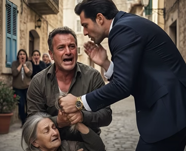 The son called his mother “useless” and grabbed her hair, crying out—until another hand held his wrist. The man whispered: “Touch her again, and you’ll never be able to get into anyone again.”