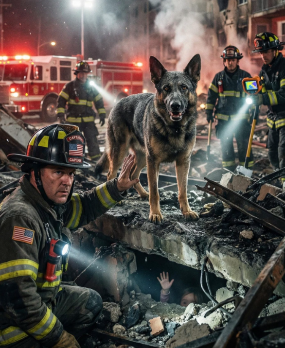 Firefighters Tried to Remove This Dog From the Ruins… Then They Discovered What He Was Protecting