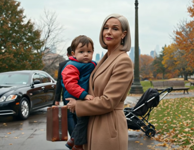 I found my grown son on a damp Chicago park bench beside three suitcases and my sleeping grandson—and in one breath he told me his wife had thrown him out, her father had fired him, and they were about to erase him like he never belonged.