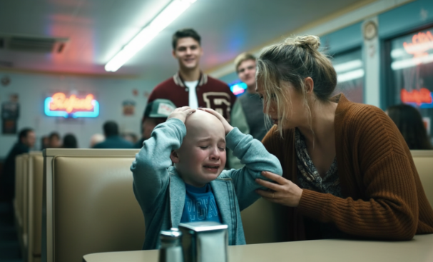 A Marine with PTSD watched a bully rip a cancer patient’s beanie off… Then he stood up in full Dress Blues and changed both their lives forever.