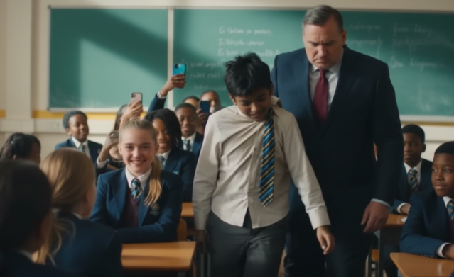 They dragged a filthy, “homeless” boy out of an elite classroom… But the video exposed who the real disgrace was.