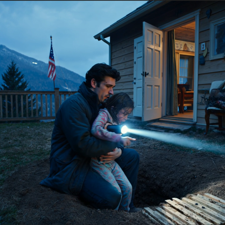 I came home three days early—my daughter was gone, and my wife said she was at her grandma’s place. At 2:00 a.m., in four-degree cold, I found my seven-year-old down inside a hole in the backyard, crying so hard she could barely breathe. When I pulled her out and wrapped her against my chest, she clung to me like I was the only solid thing left in the world and whispered, “Dad… don’t look in the other hole.”