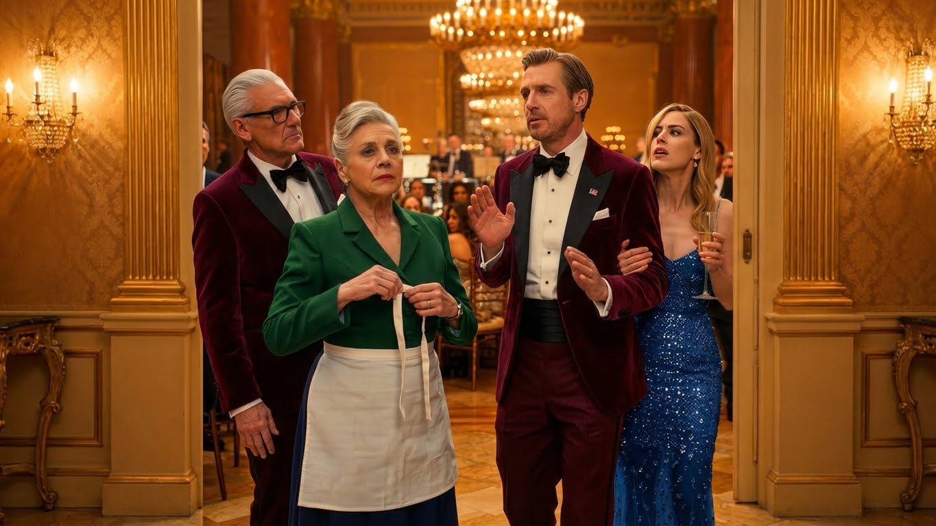 I came to the Harvard Club to smile for my son’s engagement photos, but they shoved an apron into my hands and I heard my future father-in-law laugh, “Don’t let the cleaning lady near the partners,” so I stayed quiet, carried champagne, and waited until the one man in the room with power finally said my name out loud.