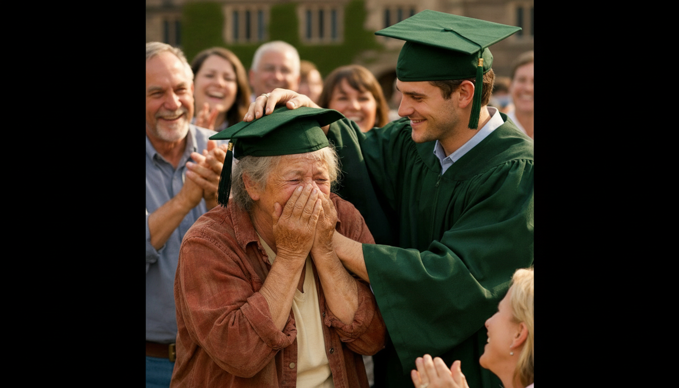 They mocked me for being the garbage man’s son — but at graduation, I grabbed the mic, said just one sentence… and the entire hall went silent before bursting into tears.