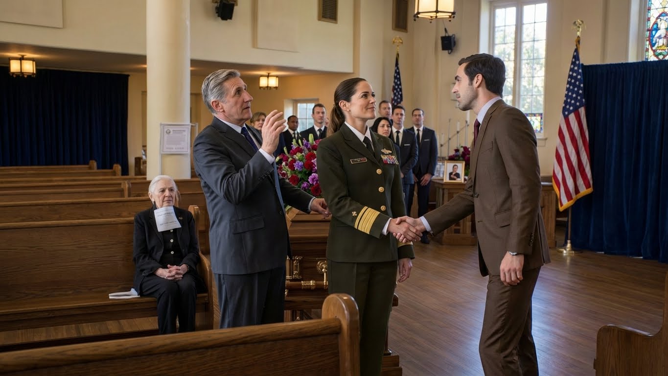 At my mother’s funeral, the dad who threw me out pregnant at sixteen smirked at my Navy dress blues and hissed, “So you finally learned your lesson,” expecting me to shrink, until I held his stare, said one quiet sentence, and my husband stepped forward in a way that made my father’s smile die.