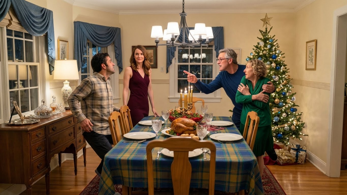 On Christmas morning, I stood in my childhood bedroom surrounded by taped-up boxes, and watched my father’s face drain as he scrolled his phone. My mother clamped both hands around my brother Tyler’s arm while he hissed, “Damage control,” under his breath, like our family reputation was a leaking pipe. On my desk, the Georgetown acceptance letter lay beside a printed confirmation email, bright and innocent and somehow louder than all of them. Downstairs, Christmas music played too loud, and the tree lights blinked through my doorway, pretending this morning was ordinary for anyone.