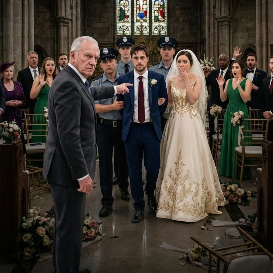 “I’m against this,” an older stranger said, stopping my wedding. What followed shocked everyone—my fiancé was arrested.
