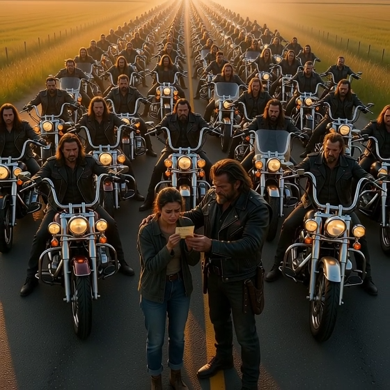 Spent My Last $8 To Save A “Terrifying” Biker’s Life—Then A Convoy Of 100 Motorcycles Surrounded Me The Next Morning. I Thought I Was In Danger, But Then Their Leader Handed Me A Note That Left Me In Tears…