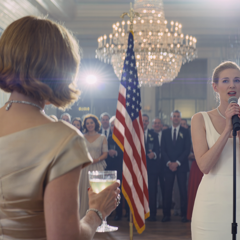 I paid for nearly everything for my daughter’s wedding, and right in the middle of the reception she grabbed the mic and dragged me into a “late life crisis” joke in front of 200 people. I just smiled and raised my glass. Then at table six, the groom’s boss suddenly choked in shock when he heard my last name, asked for the microphone, and the entire room went dead silent.