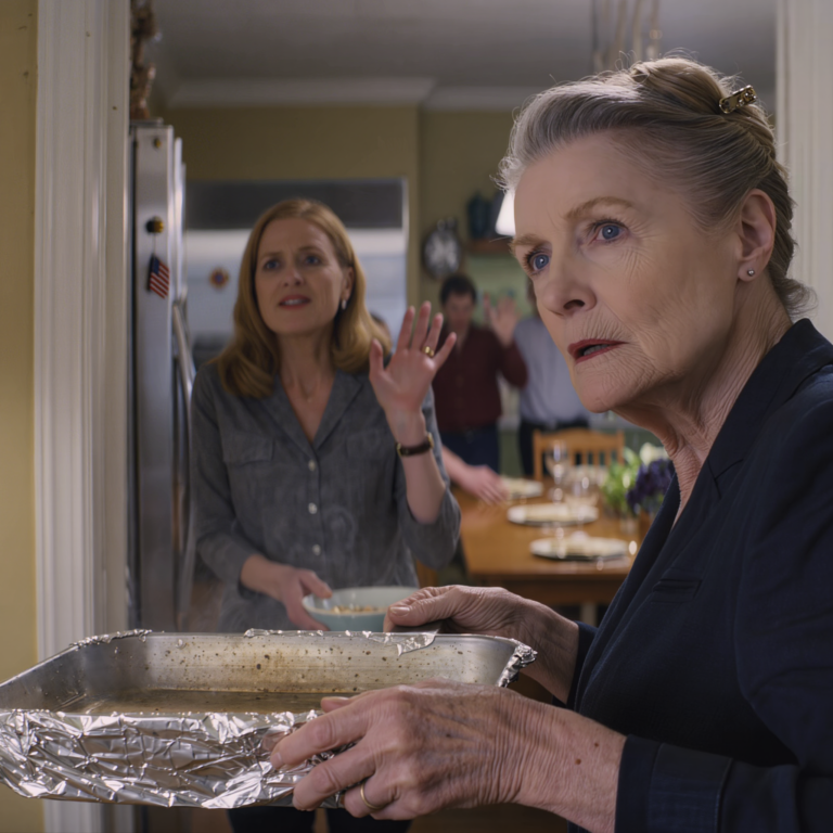 My daughter said coldly, “You’ll eat after everyone else.” I didn’t argue, I didn’t cry. I just carried the roast I’d marinated for 8 hours straight out the front door in front of the whole family, leaving only forks scraping porcelain and empty stares behind. That night she called nonstop, and I sat by the window, opened the folder, changed the passwords, and decided who still deserved a place in my life.