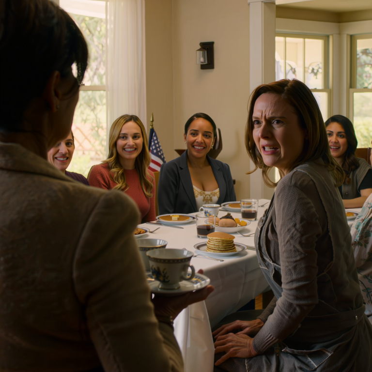 I served breakfast, but my daughter-in-law turned and humiliated me in front of her friends: “This old woman cooks terrible food. I can’t take it anymore.” They laughed like it was a celebration. I still smiled, cleared the table, then went to my room and made the call I had swallowed for two years. Two hours later, a moving truck pulled up hard, and she froze.