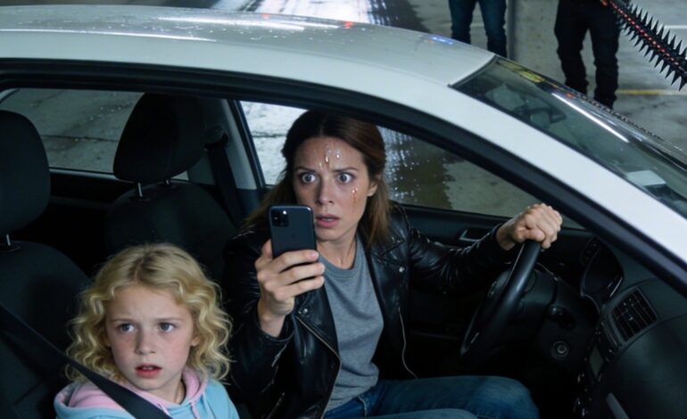 My daughter screamed, “Mom—turn off your phone!” in an underground mall garage. I thought she was panicking… until I saw the white van and the men waiting behind the pillars.