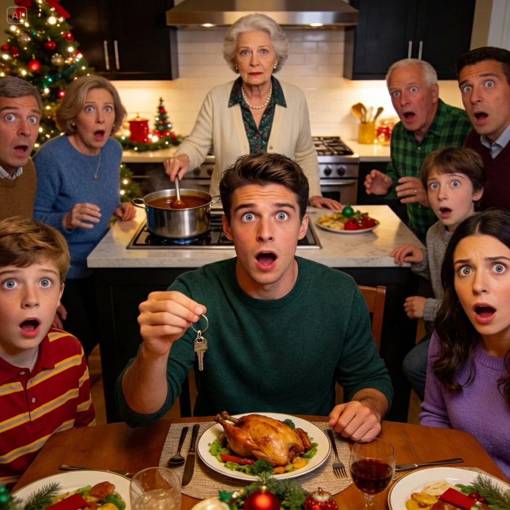 During Christmas dinner, I thanked my aunt for the keychain she had sent me for my birthday two months earlier. My aunt suddenly stopped stirring the sauce and said, “I bought you a $400,000 apartment. The keychain was just a freebie.” My entire family, who had been smiling moments before, instantly turned white as paper.