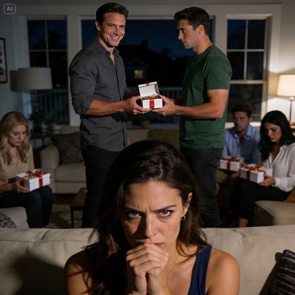 My husband smiled at his friends. “These are for the people who truly know me,” he said. Then he handed my brother a gift. The room suddenly fell silent. My brother looked from the box to my husband. He lifted the lid, and the smile on his face instantly faded. That was when I saw what was inside.