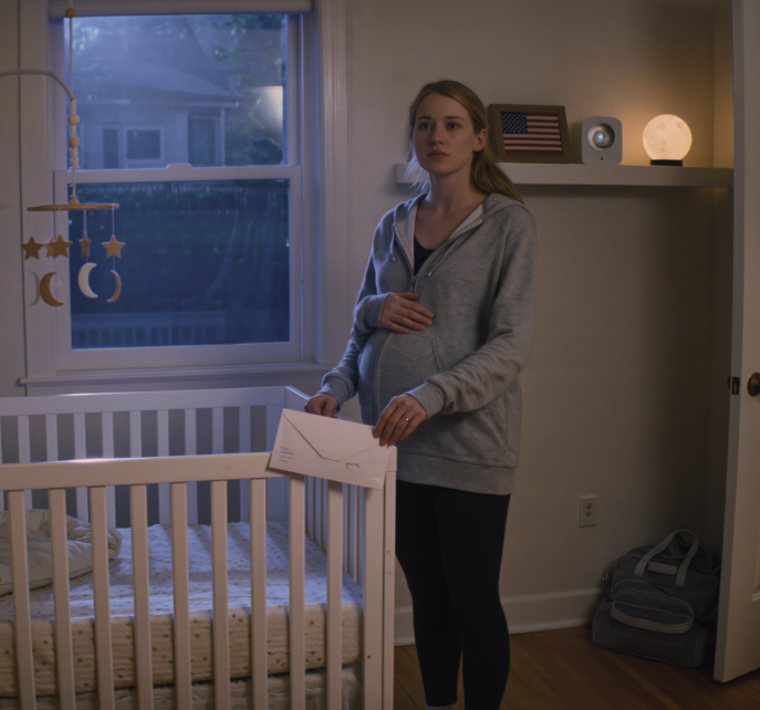 Seven months pregnant, I watched my husband kiss another woman in a quiet café, and by the time he unlocked the nursery that night, all he found was a crib, fresh paint, and a note that said, “I saw you. I know what you are. Don’t look for me. The baby deserves better.”