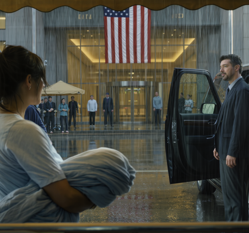 Fresh out of the postpartum ward after a C-section, I held my 3-day-old baby under the Manhattan rain when my husband threw a $20 bill into a puddle: “Take the bus. I don’t want my SUV to smell like the hospital.” I just nodded. But exactly two hours later, in a fancy steakhouse, he suddenly started screaming in panic when he heard a call… and the whole table went dead silent.